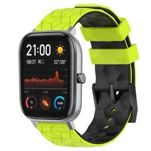For Amazfit GTS 20mm Football Texture Two-Color Silicone Watch Band(Lime Green + Black)
