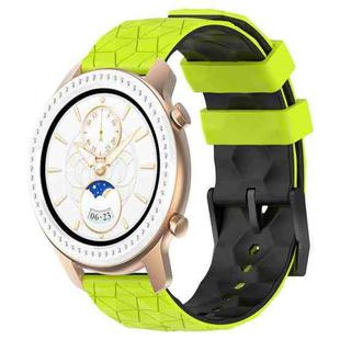 For Amazfit GTR 42MM 20mm Football Texture Two-Color Silicone Watch Band(Lime Green + Black)