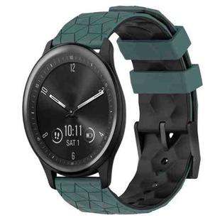 For Garmin Vivomove Sport 20mm Football Pattern Two-Color Silicone Watch Band(Olive Green + Black)