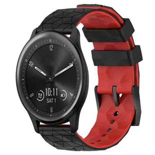 For Garmin Vivomove Sport 20mm Football Pattern Two-Color Silicone Watch Band(Black+Red)