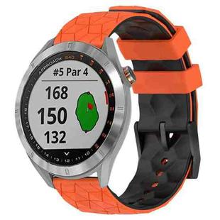 For Garmin Approach S40 20mm Football Pattern Two-Color Silicone Watch Band(Orange+Black)