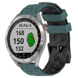 For Garmin Approach S40 20mm Football Pattern Two-Color Silicone Watch Band(Olive Green + Black)