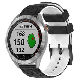 For Garmin Approach S40 20mm Football Pattern Two-Color Silicone Watch Band(Black+White)