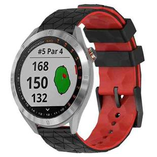 For Garmin Approach S40 20mm Football Pattern Two-Color Silicone Watch Band(Black+Red)