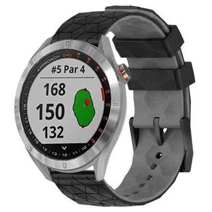 For Garmin Approach S40 20mm Football Pattern Two-Color Silicone Watch Band(Black+Grey)