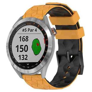 For Garmin Approach S40 20mm Football Pattern Two-Color Silicone Watch Band(Yellow+Black)