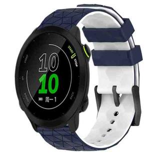 For Garmin Forerunner 158 20mm Football Pattern Two-Color Silicone Watch Band(Midnight Blue + White)
