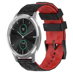 For Garminmove Luxe 20mm Football Pattern Two-Color Silicone Watch Band(Black+Red)