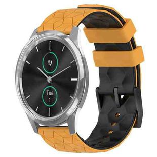 For Garminmove Luxe 20mm Football Pattern Two-Color Silicone Watch Band(Yellow+Black)