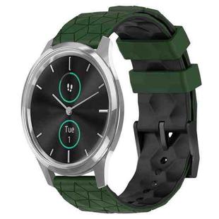 For Garminmove Luxe 20mm Football Pattern Two-Color Silicone Watch Band(Armygreen+Black)