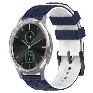 For Garminmove Luxe 20mm Football Pattern Two-Color Silicone Watch Band(Midnight Blue + White)