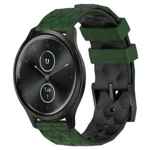 For Garminmove Style 20mm Football Pattern Two-Color Silicone Watch Band(Armygreen+Black)