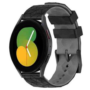 For Samsung Galaxy Watch 5 44mm 20mm Football Pattern Two-Color Silicone Watch Band(Black+Grey)