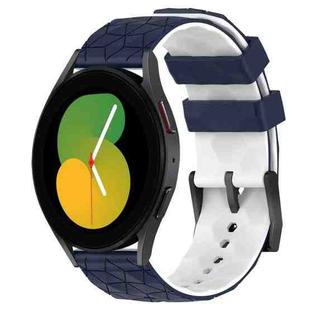 For Samsung Galaxy Watch 5 40mm 20mm Football Pattern Two-Color Silicone Watch Band(Midnight Blue + White)