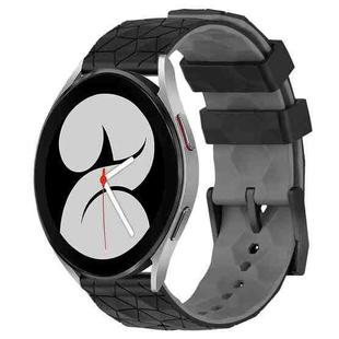 For Samsung Galaxy Watch 4 40mm 20mm Football Pattern Two-Color Silicone Watch Band(Black+Grey)