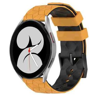 For Samsung Galaxy Watch 4 40mm 20mm Football Pattern Two-Color Silicone Watch Band(Yellow+Black)