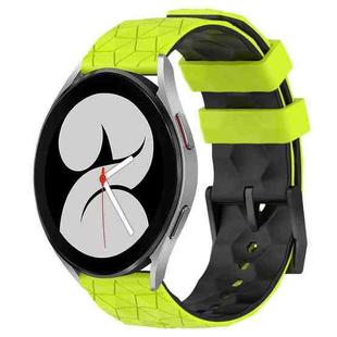 For Samsung Galaxy Watch 4 40mm 20mm Football Pattern Two-Color Silicone Watch Band(Lime Green + Black)