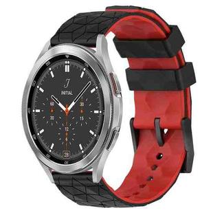 For Samsung  Galaxy Watch 4 Classic 46mm 20mm Football Pattern Two-Color Silicone Watch Band(Black+Red)