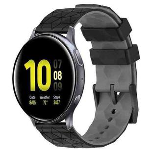 For Samsung Galaxy Watch Active 2 44mm 20mm Football Pattern Two-Color Silicone Watch Band(Black+Grey)