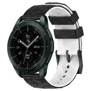 For Samsung Galaxy Watch 42mm 20mm Football Pattern Two-Color Silicone Watch Band(Black+White)