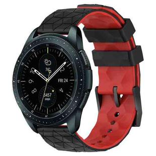 For Samsung Galaxy Watch 42mm 20mm Football Pattern Two-Color Silicone Watch Band(Black+Red)