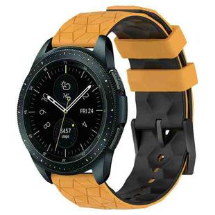 For Samsung Galaxy Watch 42mm 20mm Football Pattern Two-Color Silicone Watch Band(Yellow+Black)