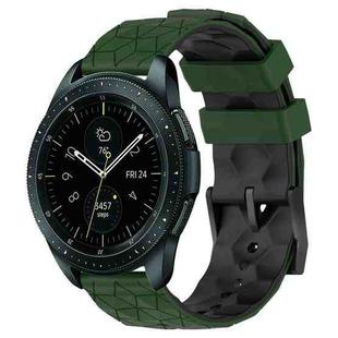 For Samsung Galaxy Watch 42mm 20mm Football Pattern Two-Color Silicone Watch Band(Armygreen+Black)