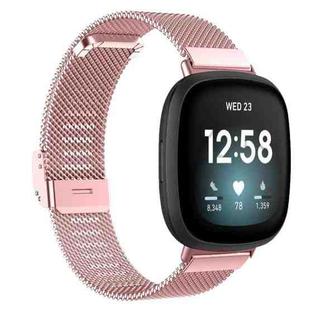 For Fitbit Versa 4 / Versa 3 / Sense 2 / Sense Integrated Milan Buckle Fine Mesh Metal Watch Band(Pink)