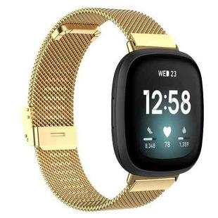 For Fitbit Versa 4 / Versa 3 / Sense 2 / Sense Integrated Milan Buckle Fine Mesh Metal Watch Band(Gold)