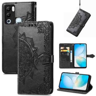 For Infinix Hot 12i Mandala Flower Embossed Leather Phone Case(Black)