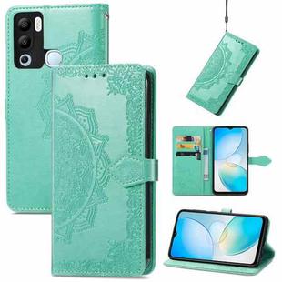 For Infinix Hot 12i Mandala Flower Embossed Leather Phone Case(Green)