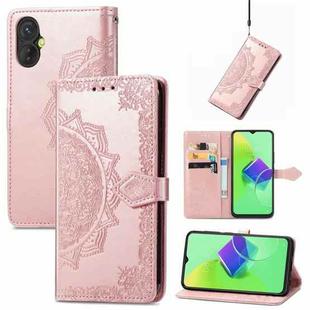 For Tecno Spark 9 Pro Mandala Flower Embossed Leather Phone Case(Rose Gold)