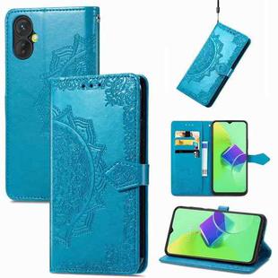 For Tecno Spark 9 Pro Mandala Flower Embossed Leather Phone Case(Blue)