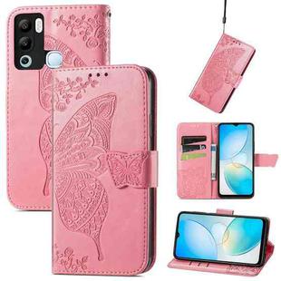 For Infinix Hot 12i Butterfly Love Flower Embossed Leather Phone Case(Pink)