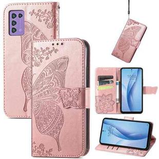 For ZTE Libero 5G III Butterfly Love Flower Embossed Leather Phone Case(Rose Gold)