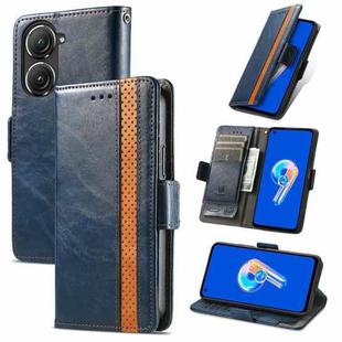 For Asus Zenfone 9 CaseNeo Splicing Dual Magnetic Buckle Leather Phone Case(Blue)