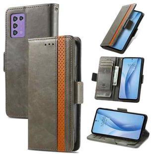 For ZTE Libero 5G III CaseNeo Splicing Dual Magnetic Buckle Leather Phone Case(Gray)