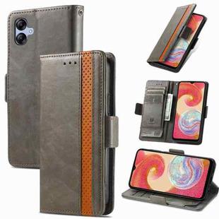 For Samsung Galaxy A04e CaseNeo Splicing Dual Magnetic Buckle Leather Phone Case(Gray)