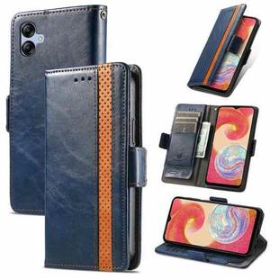 For Samsung Galaxy A04e CaseNeo Splicing Dual Magnetic Buckle Leather Phone Case(Blue)