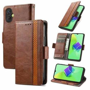 For Tecno Spark 9 Pro CaseNeo Splicing Dual Magnetic Buckle Leather Phone Case(Brown)