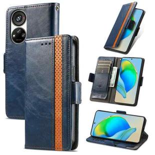 For ZTE Blade V40s CaseNeo Splicing Dual Magnetic Buckle Leather Phone Case(Blue)