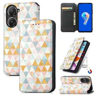 For Asus Zenfone 9 CaseNeo Colorful Magnetic Leather Phone Case(Rhombus)