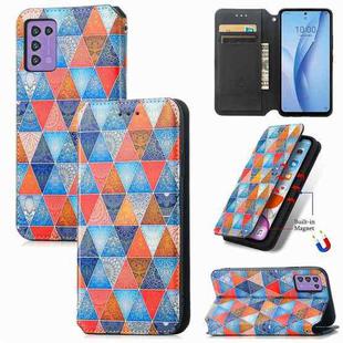 For ZTE Libero 5G III CaseNeo Colorful Magnetic Leather Phone Case(Rhombus Mandala)