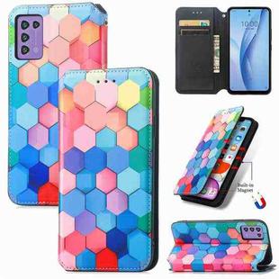 For ZTE Libero 5G III CaseNeo Colorful Magnetic Leather Phone Case(Colorful Cube)