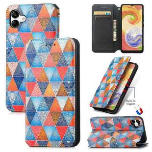 For Samsung Galaxy A04 CaseNeo Colorful Magnetic Leather Phone Case(Rhombus Mandala)