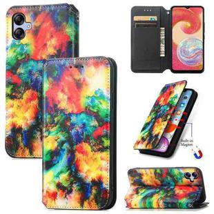 For Samsung Galaxy A04E CaseNeo Colorful Magnetic Leather Phone Case(Colorful Cloud)