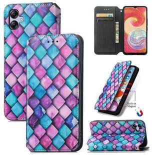 For Samsung Galaxy A04E CaseNeo Colorful Magnetic Leather Phone Case(Purple Scales)