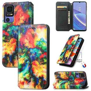 For TCL 40 SE CaseNeo Colorful Magnetic Leather Phone Case(Colorful Cloud)