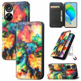 For ZTE Blade V40s CaseNeo Colorful Magnetic Leather Phone Case(Colorful Cloud)