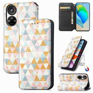 For ZTE Blade V40s CaseNeo Colorful Magnetic Leather Phone Case(Rhombus)